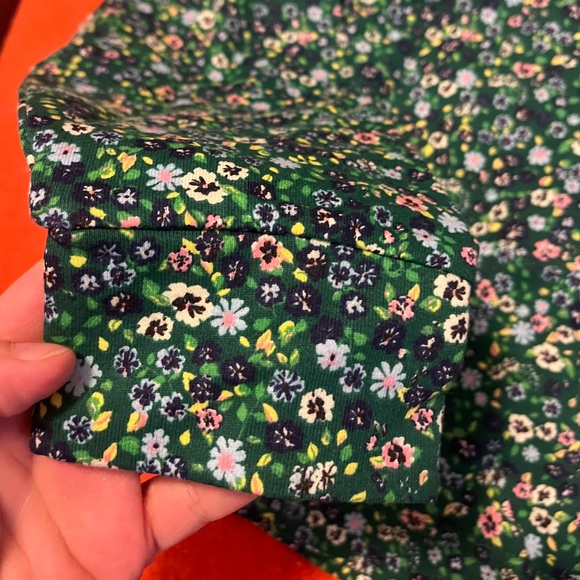 ara green with ditsy flowers long sleeves polo sweatshirt NWT - Picture 5 of 11